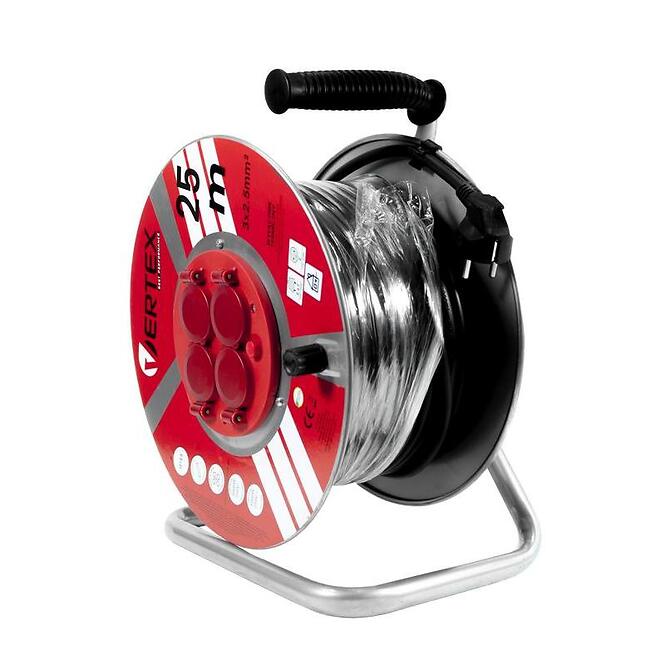 Vertex Predlžovací kábel na bubne 3x2,5 mm2 25 m PB25METAL