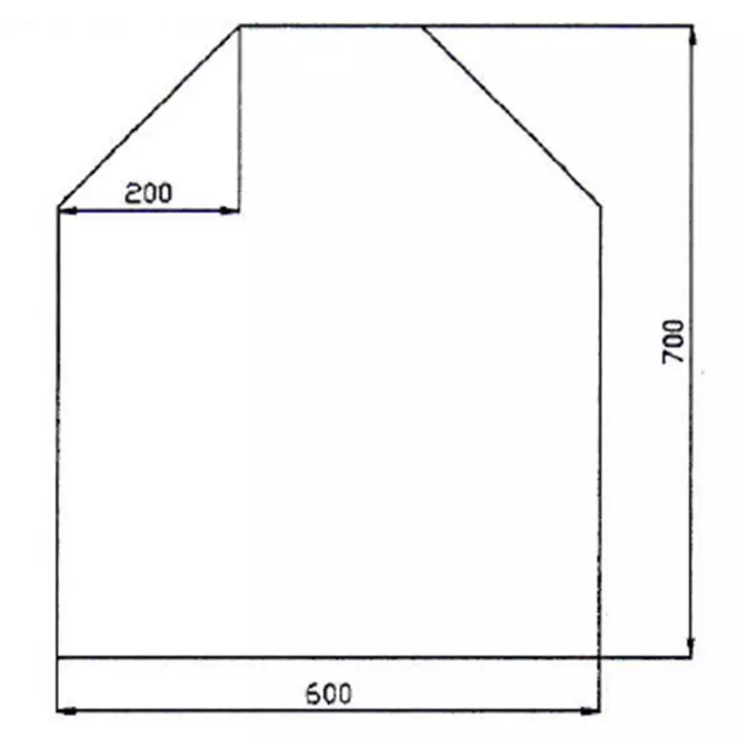 Sklo pod pec Trapez 60x70 cm C3