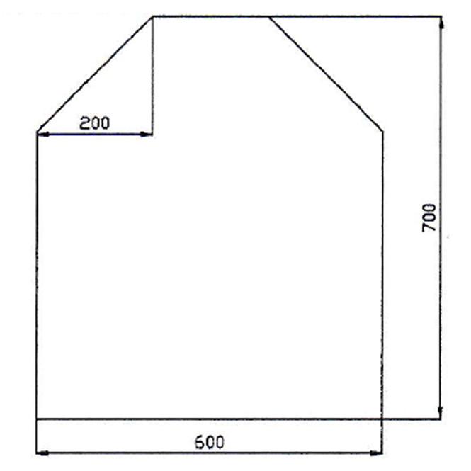 Sklo pod pec Trapez 60x70 cm C3
