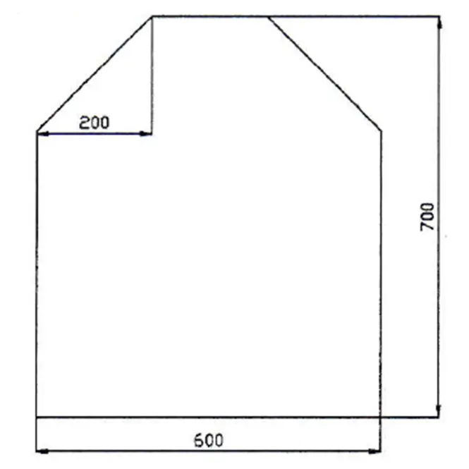 Sklo pod pec Trapez 60x70 cm C3,2