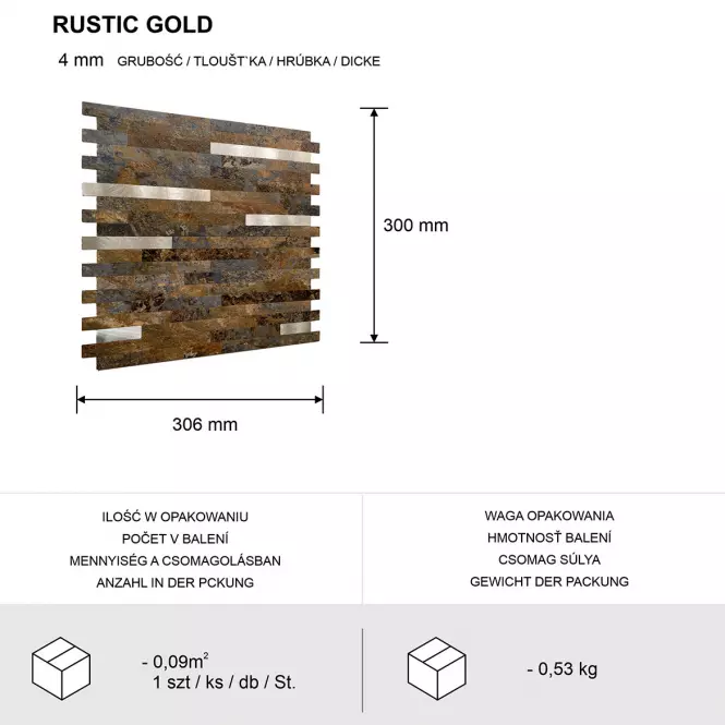 Dekoračný samolepiaci panel Mood Rustic Gold