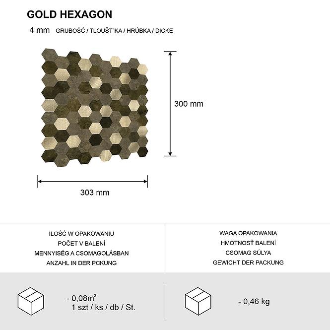 Dekoračný samolepiaci panel Mood Gold Hexagon