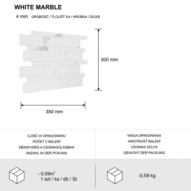 Dekoračný samolepiaci panel Mood White Marble