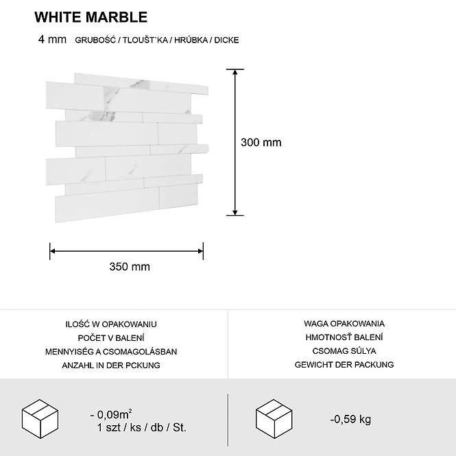 Dekoračný samolepiaci panel Mood White Marble