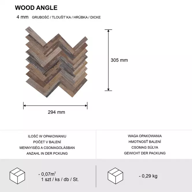 Dekoračný samolepiaci panel Mood Wood Angle,4