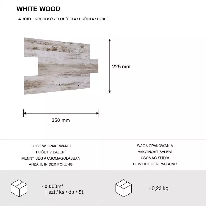 Dekoračný samolepiaci panel Mood White Wood,4
