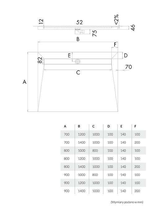 Vanička pod dlažbu Steel 90x100x5/12,5*10.010/OLDB/SL,2