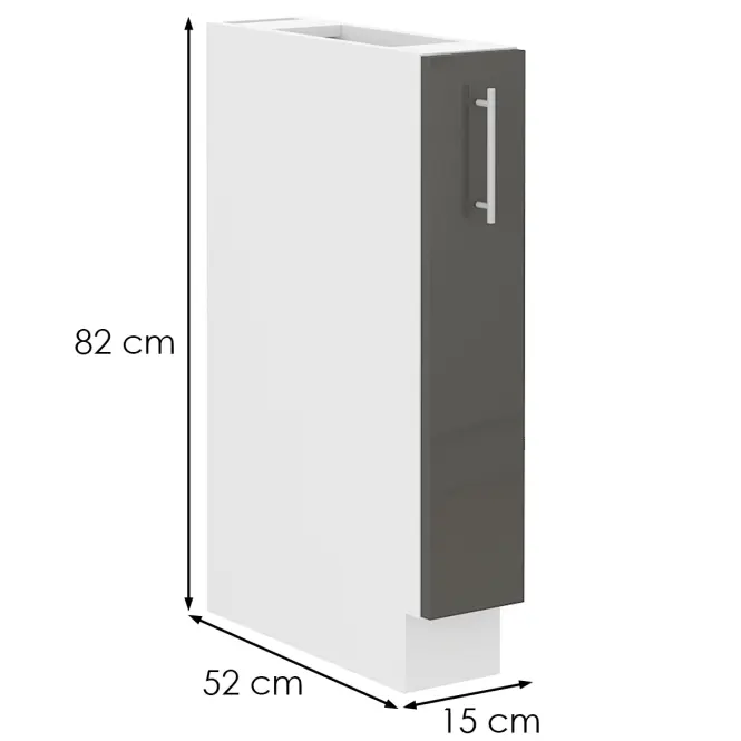 Kuchynská skrinka Lara 15D cargo bb MDF sivá,2