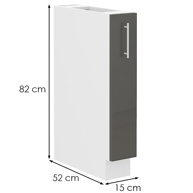 Kuchynská skrinka Lara 15D cargo bb MDF sivá,2