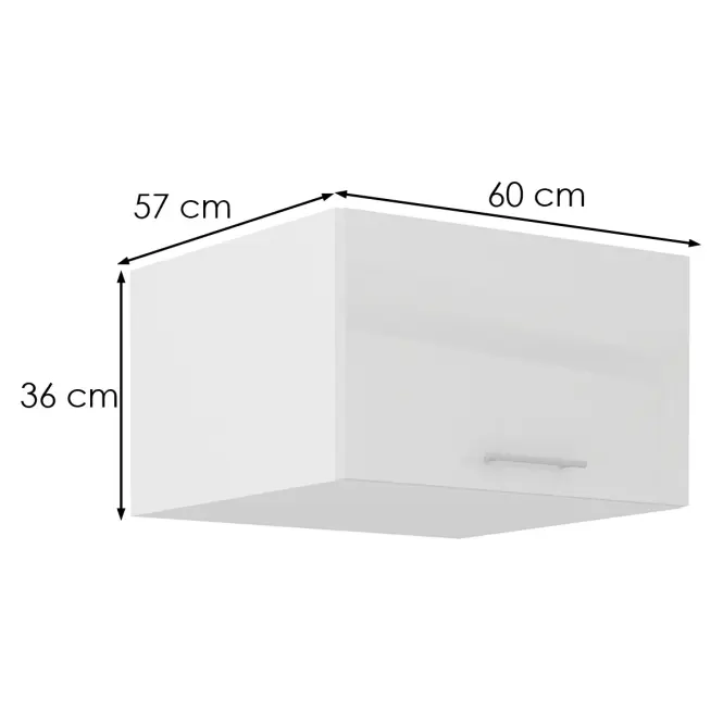 Kuchynská skrinka Lara 60 NAGU-36 1F MDF biely lesk,2