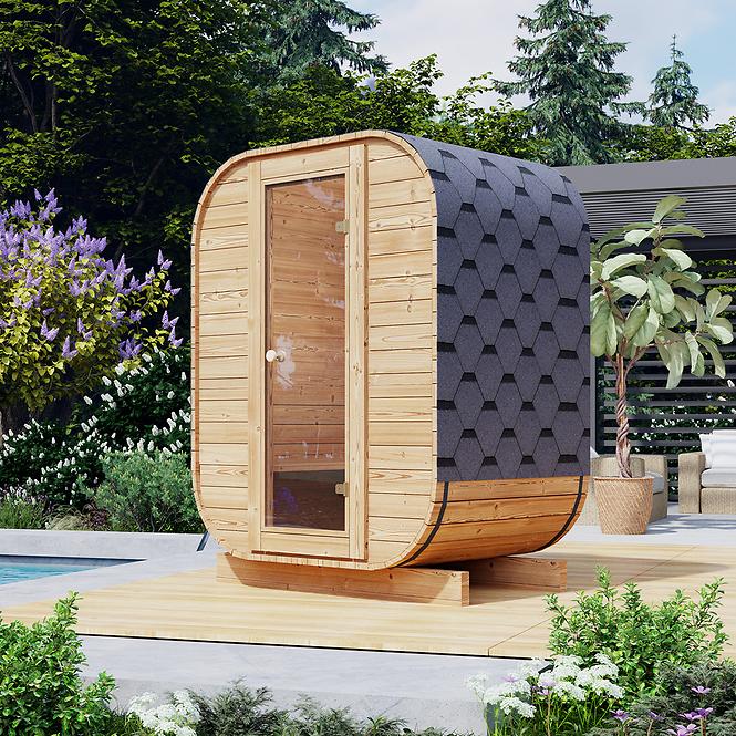 Sauna exteriérová Thermo Mini + Pec Sentiotec 100 3,6 kW