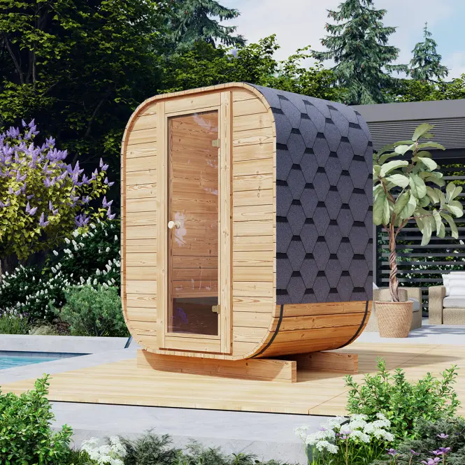 Sauna exteriérová Thermo Mini + Pec Sentiotec 100 3,6 kW,2