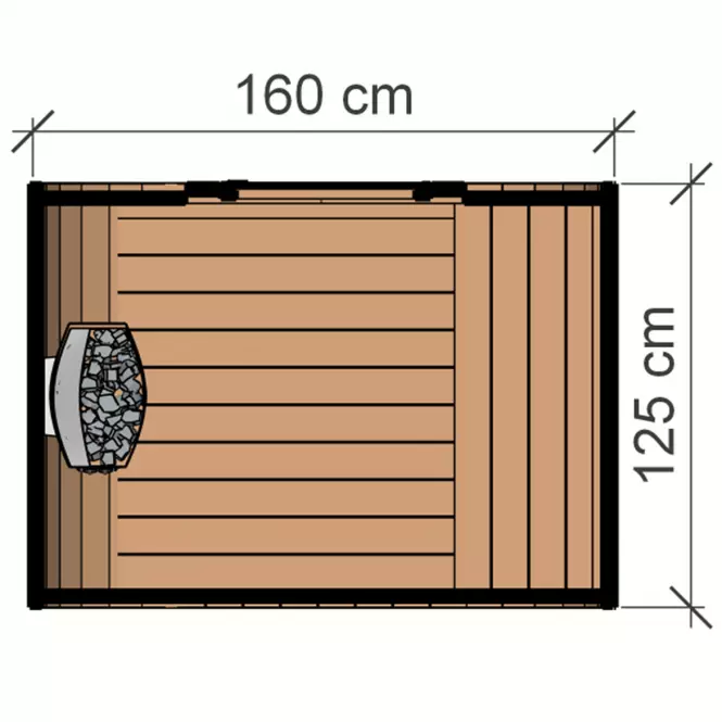 Sauna exteriérová Thermo Mini + Pec Sentiotec 100 3,6 kW