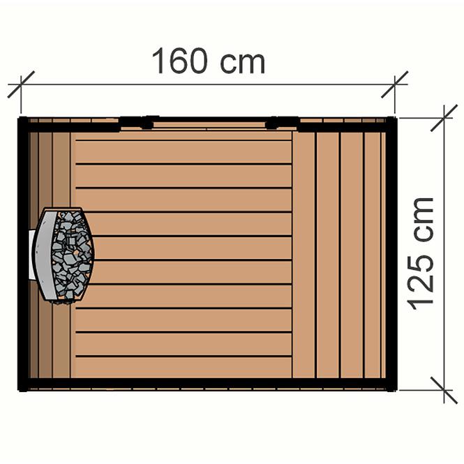 Sauna exteriérová Thermo Mini + Pec Sentiotec 100 3,6 kW