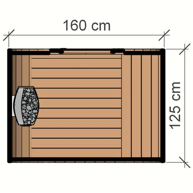 Sauna exteriérová Thermo Mini + Pec Sentiotec 100 3,6 kW,4