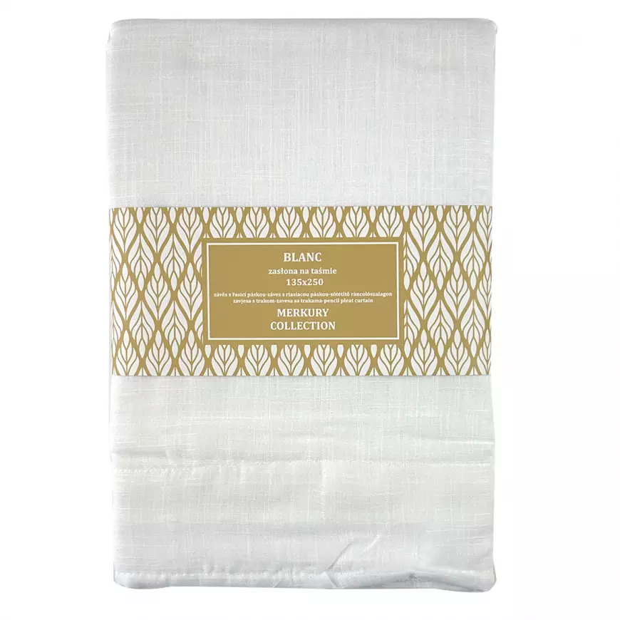 Záves na páske Blanc 135x250 biela Merkury Home