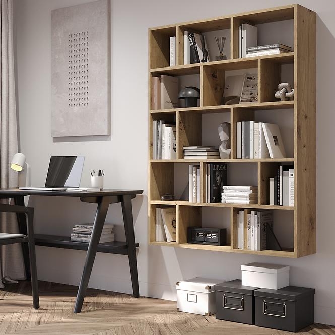 Regály na knižky – Knižnica 50 dub artisan