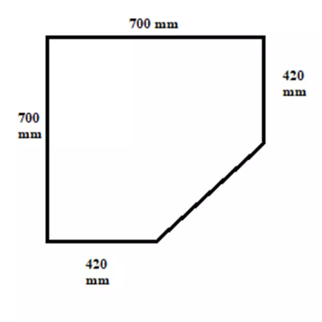 Sklo pod pec 70x70 cm G1,2