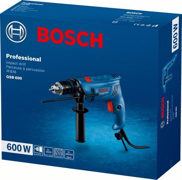 Príklepová vŕtačka Bosch Professional 600W GSB 600,6