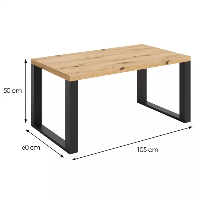 Konferenčný stolík Mona 1050/600/500 dub artisan/čierna,2