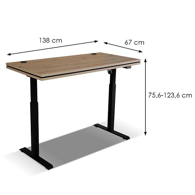 Písací stolík s elektrickým regulovaním výšky Malta artisan typ 161 (pracovná doska 56 mm)