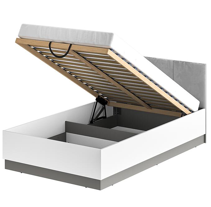 Posteľ 120 Mell 01 šedá + rošt so zdvihákom,4