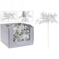 Kvet na drôtiku 20 cm white 2ASS ABJ403070