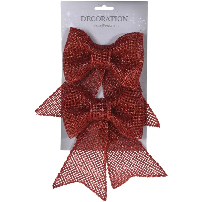 Mašličky 18 cm (2 ks) glitter červené CAA006660