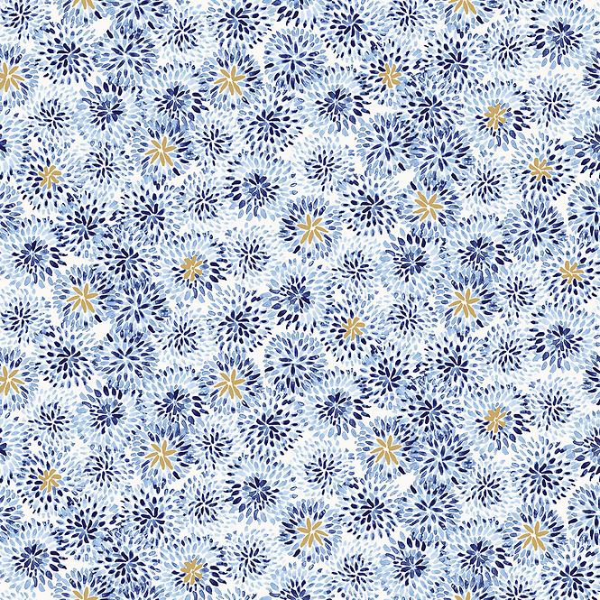 Gumený obrus Dahlia Azure 387-0546 140 cm x 20 m. Tovar na mieru.