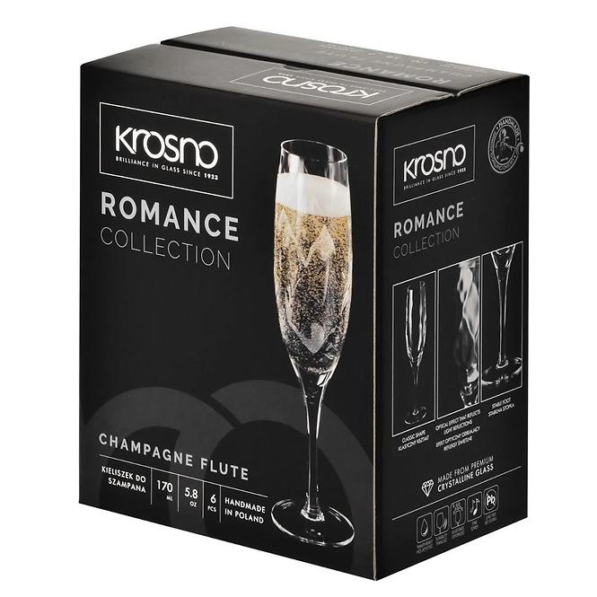 Pohár na šampanské Romance Krosno 170 ml 6 ks