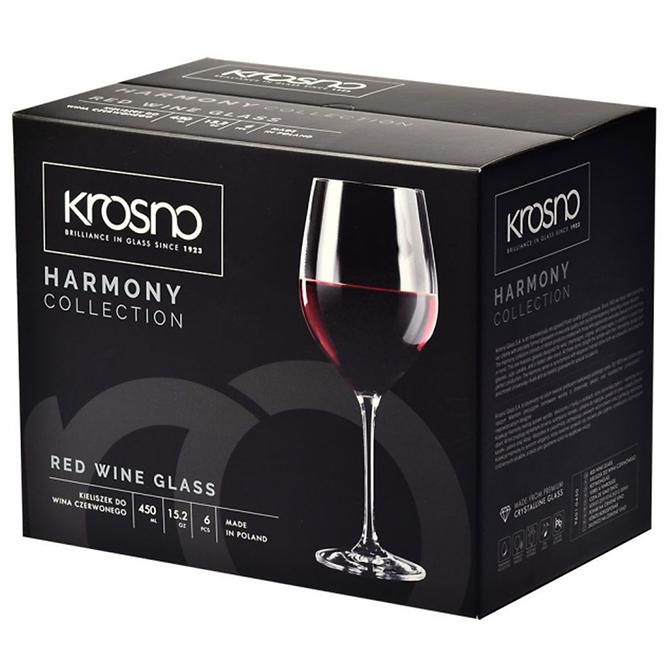 Pohár na víno červené Harmony Krosno 450 ml 6 ks