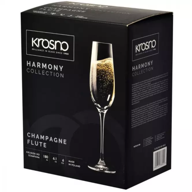 Pohár na šampanské Harmony Krosno 180 ml 6 ks