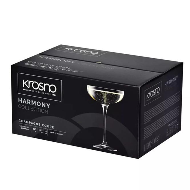 Pohár na šampanské Harmony Krosno 240 ml 6 ks