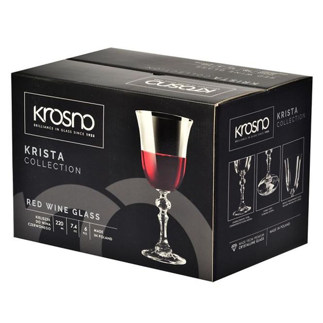 Pohár na víno červené Krista Krosno 220 ml 6 ks