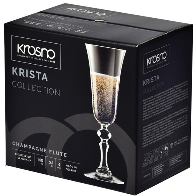 Pohár na šampanské Krista Krosno 150 ml 6 ks