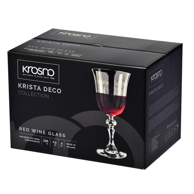 Pohár na víno červené Krista Deco Krosno 220 ml 6 ks