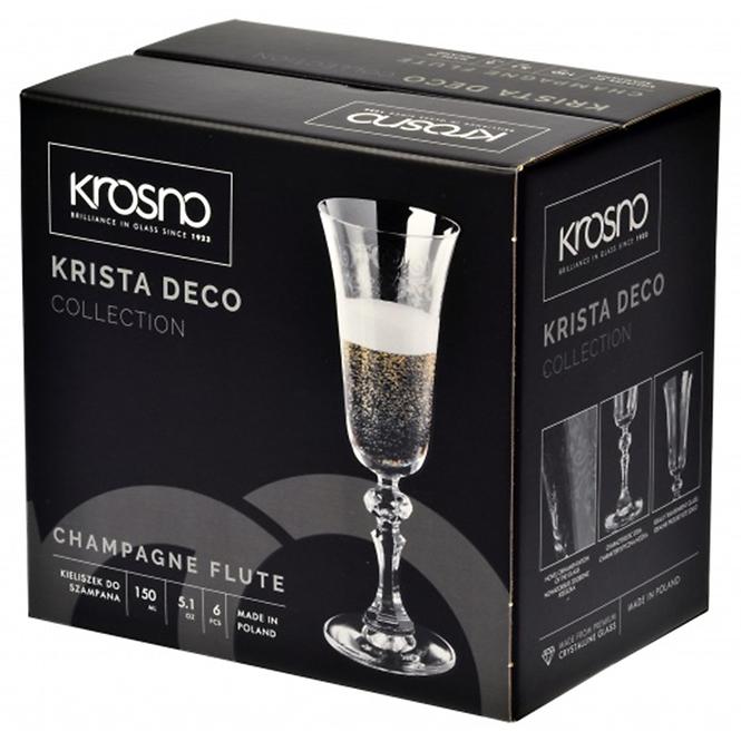 Pohár na šampanské Krista Deco Krosno 150 ml 6 ks