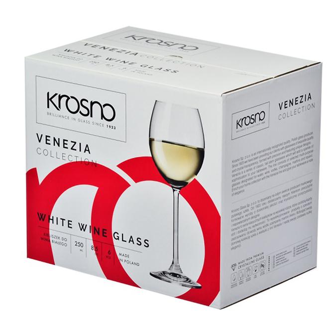 Pohár na víno biele Venezia Krosno 250 ml 6 ks