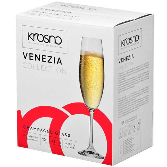 Pohár na šampanské Venezia Krosno 200 ml 6 ks