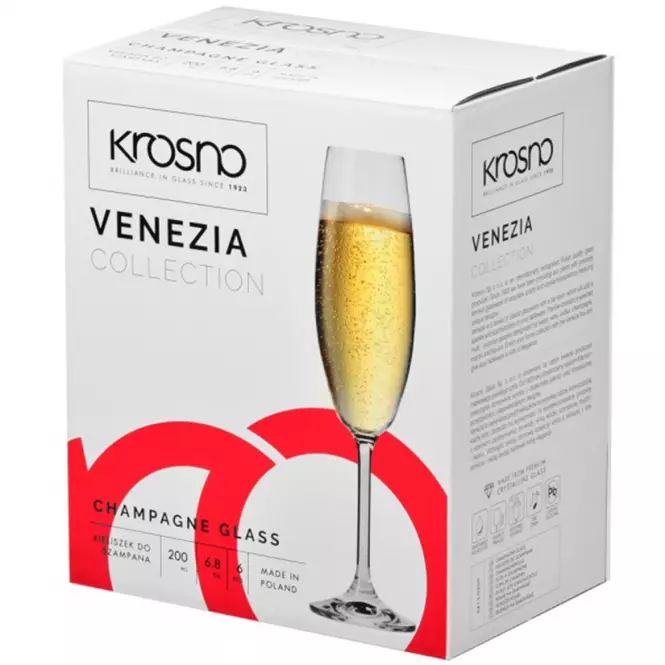 Pohár na šampanské Venezia Krosno 200 ml 6 ks,4