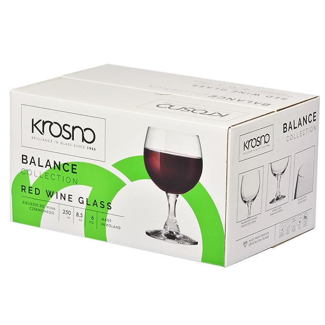 Pohár na červené víno Balance Krosno 250 ml 6 ks