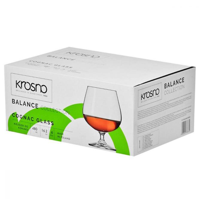 Pohár na koňak Balance Krosno 480 ml 6 ks