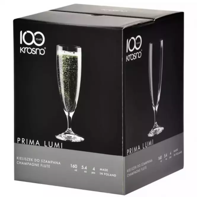 Pohár na šampanské Prima Lumi Krosno 160 ml 4 ks