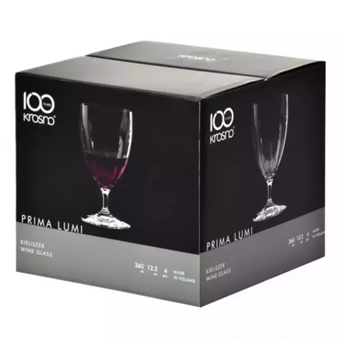 Pohár na víno  Prima Lumi Krosno 360 ml 4 ks