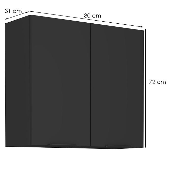 Kuchynská skrinka Siena čierna mat 80g-72 2f