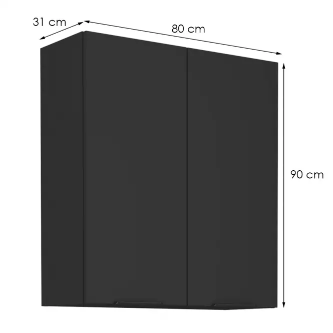 Kuchynská skrinka Siena čierna mat 80g-90 2f