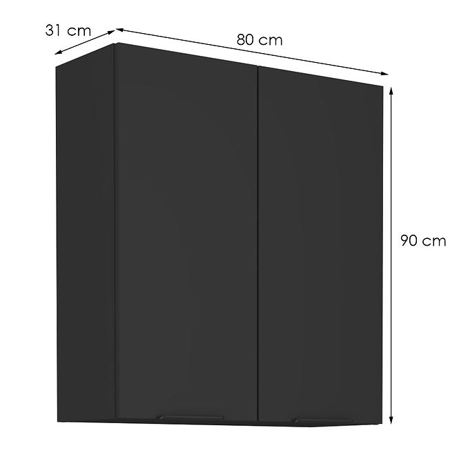 Kuchynská skrinka Siena čierna mat 80g-90 2f
