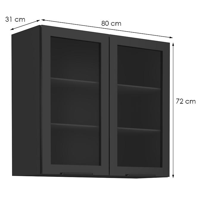 Kuchynská skrinka Siena čierna mat 80gs-72 2f