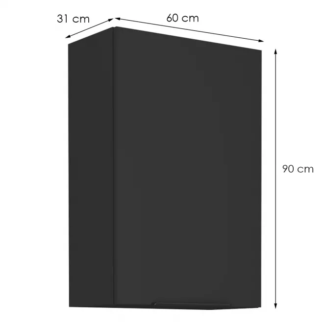 Kuchynská skrinka Siena čierna mat 60g-90 1f