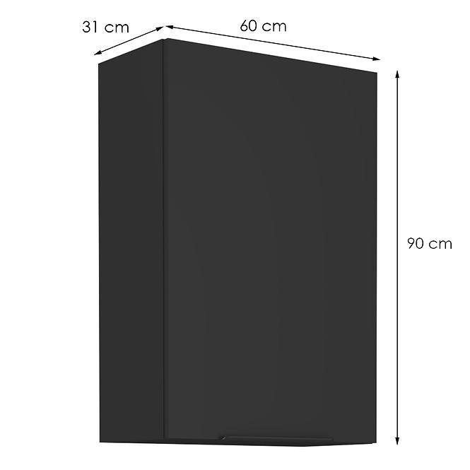 Kuchynská skrinka Siena čierna mat 60g-90 1f